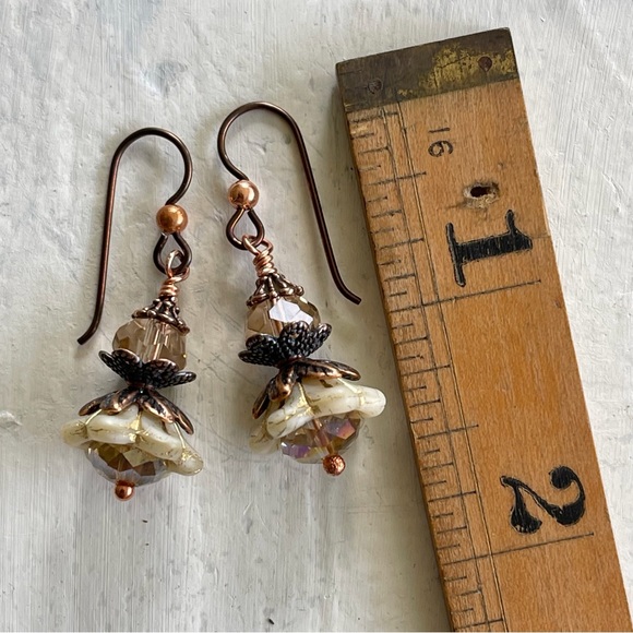 ARTISAN Earrings “Champagne Brunch” - Dangles - Picture 10 of 11